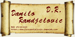 Danilo Ranđelović vizit kartica